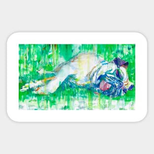 FRENCH BULLDOG SLEEPING - watercolor portrait.1 Sticker